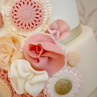 Ruffle flower birthday cake