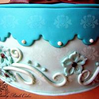 Turquoise Hat Box Cake