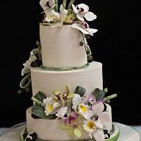 Three tier Wedding Cake - Oriental theme