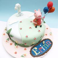 Peppa pig 1st birthday cake 