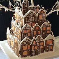 Gingerbread Village Wedding Cake