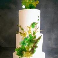 isomalt succulent wedding cake