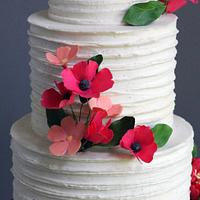Rustic Buttercream Wedding Cake with Sugar Flowers