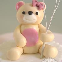 Teddy & Balloons Christening cake 
