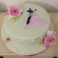 Hand-painted dancing couple cake