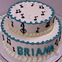 Musical notes cake in Buttercream