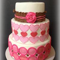 Pink and Brown Birthday cake