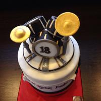 Drum set birthday cake