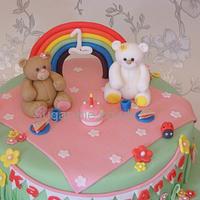 Teddy Bears picnic rainbow cake