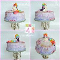 sweet little unicorn birthday cake