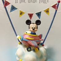 Baby Mickey Mouse aeroplane cake