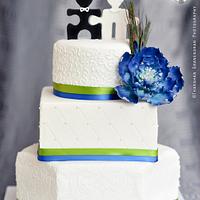 Peacock Inspired Wedding Cake