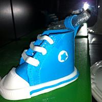 Baby Shower Cake with Baby Converse Running Shoes