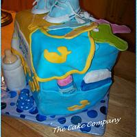 diaper bag baby Shower cake