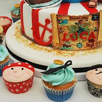 Pirate cake and cupcakes