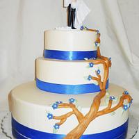 Three Tier Off Set Wedding Cake