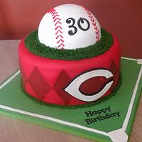 Cincinnati Reds baseball cake