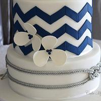 Chevron wedding cake