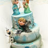 Frozen children birthday cake