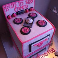 "BUN IN THE OVEN" shower cake