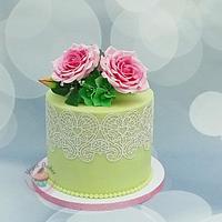 Bridal Shower Cake with Lace