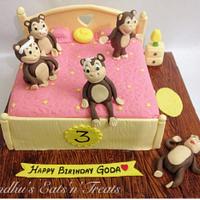 Five little monkeys rhyme cake 