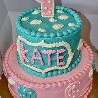 Hot Air balloon first birthday cake