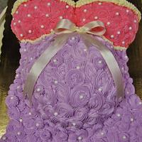 Baby Bump cake Buttercream rosettes