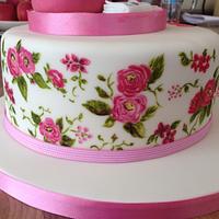 Painted roses cake