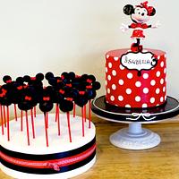 Minnie Mouse cake and cake pops 