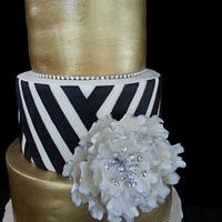 Gold Tiers with Black Bold Stripes