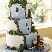 Kayaking wedding cake