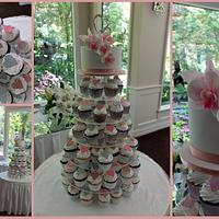 Lilies & Orchids Wedding  Cupcake Tower