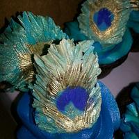 Peacock feather cupcakes 