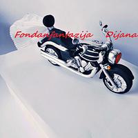 Bride motorcycle cake topper