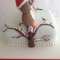 Owl family Christmas cake ( no. 2)