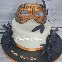 Charleston themed masquerade mask cake