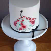 Rose dress cake