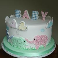 baby shower elephant cake 