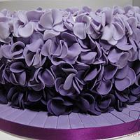 Purple ombre ruffle cake