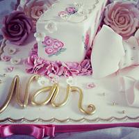 Ladies 70th birthday cake with roses