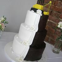 3 Tier Half n Half Wedding Cake