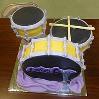 drum kit cake  (living color) 