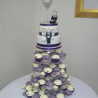 A purple wedding cake