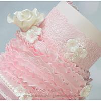 Pink and ruffles birthday cake. Finally 21!