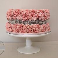 Ruffle Engagement cake
