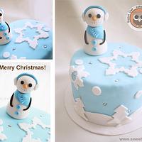 Snowman Christmas cake~
