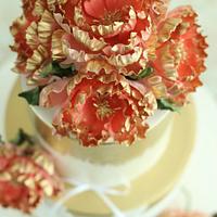 "Regal Coral" Wedding Cake