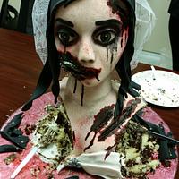 Zombie bride halloween cake