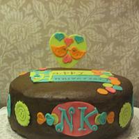 Love Bird themed anniversary cake